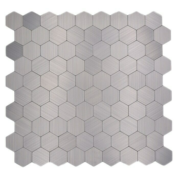 Selbstklebemosaik Hexagon SAM 4MMHX28 x 29 cm, Metall, Silber Top View