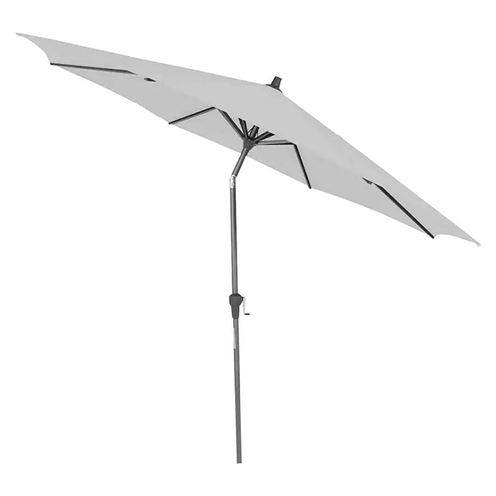 Siena Garden Marktschirm rund Avio - Stone, Durchmesser Bespannung: 300 cm - Ein grauer Gartenschirm mit einem stabilen Ständer. Ideal für sonnige Tage im Freien, um Schatten zu spenden.