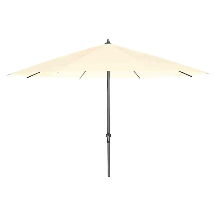 Siena Garden Marktschirm rund Avio - Ecru, Durchmesser Bespannung: 350 cm - Sonnenschirm in hellem Beige mit robustem, grauem Ständer. Ideal für sonnige Tage im Garten oder auf der Terrasse, spendet angenehmen Schatten.