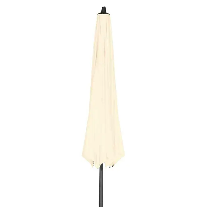 Siena Garden Marktschirm rund Avio - Ecru, Durchmesser Bespannung: 350 cm - Geschlossener cremefarbener Sonnenschirm mit schwarzem Mast. Ideal für den Sonnenschutz im Garten oder auf der Terrasse.