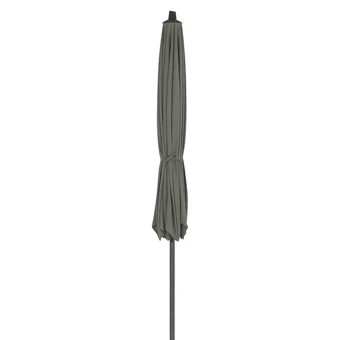 Siena Garden Marktschirm rund Avio - Olive, Durchmesser Bespannung: 300 cm - Geschlossener grauer Sonnenschirm mit Mast für den Außenbereich als Wetterschutz.