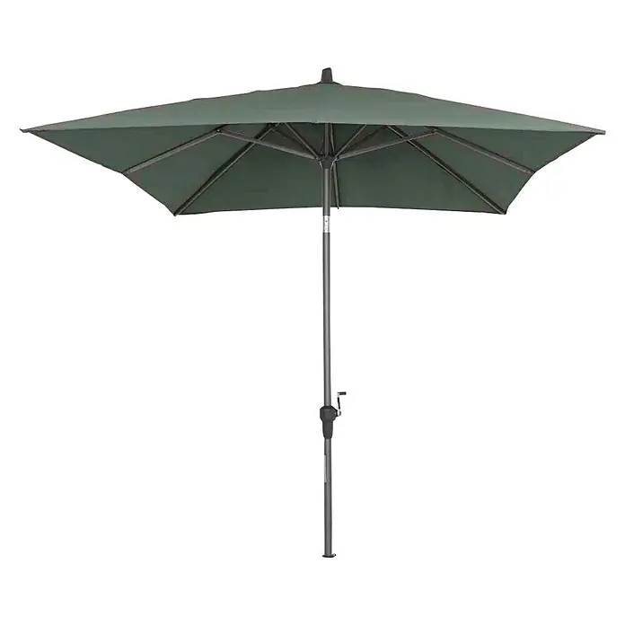 Siena Garden Marktschirm Avio - Olive, Bespannungsmaß (L x B): 300 x 200 cm - Dunkelgrüner Sonnenschirm mit quadratischer Form und einem stabilen, grauen Ständer. Ideal für den Garten oder die Terrasse.