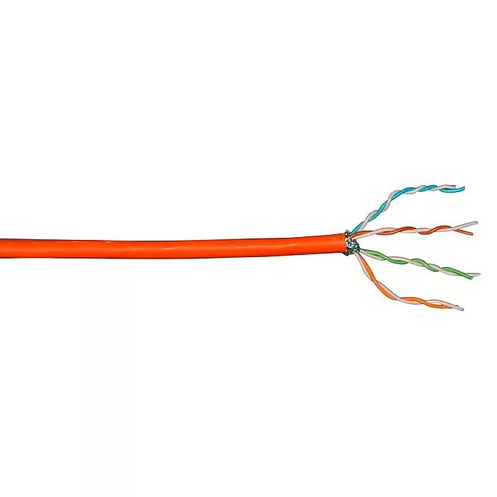 Datenkabel Meterware CAT7 DUPLEX 2x4x2AWG23 - Orange, Bis zu 10 Gbit/s - Detailaufnahme