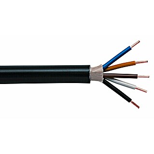 Podzemni kabel NYY-J 5x2,5 (Broj parica: 5, 2,5 mm², Duljina: 25 m, Crne boje)