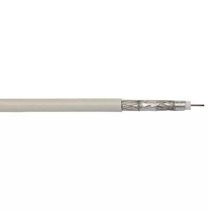 Koaxialkabel Meterware - Weiß, 120 dB, 75 Ω - Detailaufnahme