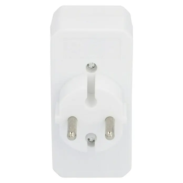 Euro-Adapter - Weiß, Anzahl Steckdosen Euro: 4 Stk., 1.250 W - Aufnahme des weißen EU-Steckers. Der Stecker ist für den Einsatz in europäischen Steckdosen konzipiert. Ideal für Reisen und den täglichen Gebrauch.