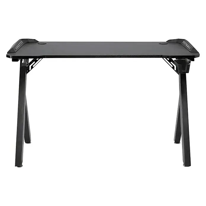 Mesa de escritorio Oliver - L x An x Al: 60 x 120 x 74 cm, Para Gamers - Escritorio gaming negro con superficie robusta y patas estables para una experiencia de juego inmersiva.