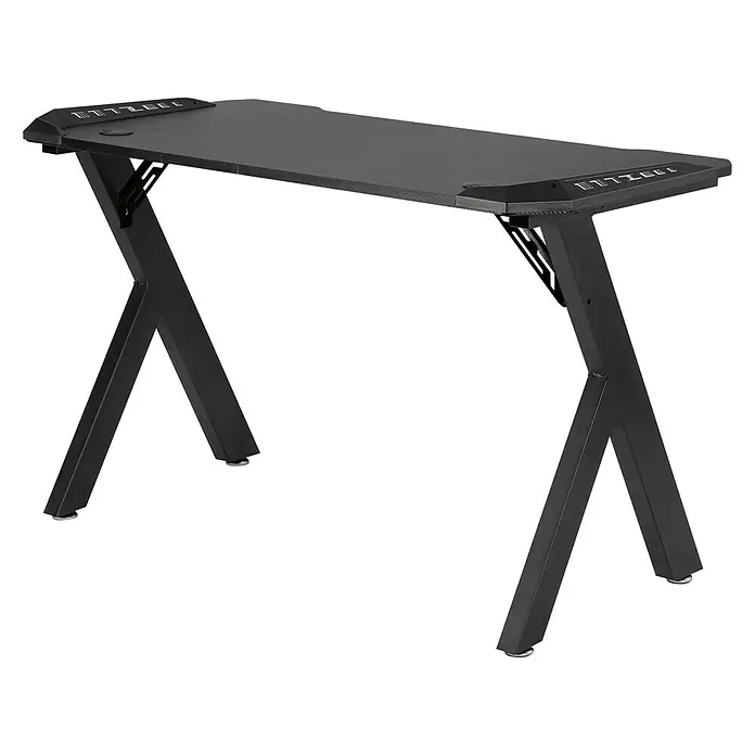 Mesa de escritorio Oliver - L x An x Al: 60 x 120 x 74 cm, Para Gamers - Un escritorio moderno negro para juegos con patas en forma de Z, ideal para una experiencia inmersiva. Diseño estable para largas sesiones.