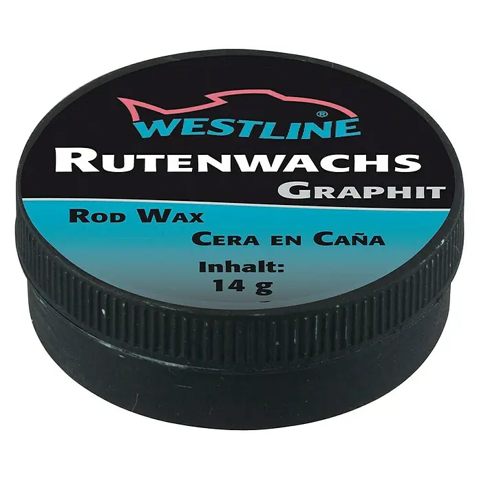 Westline Rutenwachs Graphit - 14 g - Produktbild von Westline Rutenwachs Graphit, ein Wachs zur Pflege von Angelruten, mit 14g Inhalt.