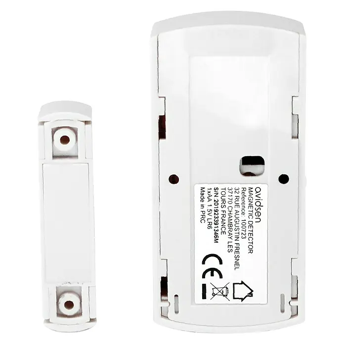 Avidsen Fenster- & Türsensor - Passend für: Avidsen Alarm-Kit Modell 100720 & 100731, Reichweite ca.: 100 m - Weißer Avidsen Magnetdetektor, Modell 100723, für zuverlässige Sicherheitsüberwachung von Türen und Fenstern.
