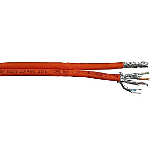 Netzwerkleitung CAT7 DUPLEX 2x4x2AWG23 (Länge: 25 m, Orange, Bis zu 10 Gbit/s)
