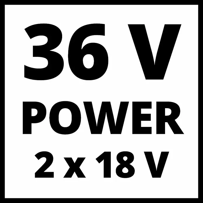 Einhell Power X-Change 18V Akku-Rasenmäher GE-CM 36/36 LI - 18 V, 2 Akkus, 4 Ah, Schnittbreite: 36 cm - Symbol für 36 V Power, 2 x 18 V. Kennzeichnet ein Produkt mit hoher Leistung und Akkubetrieb.