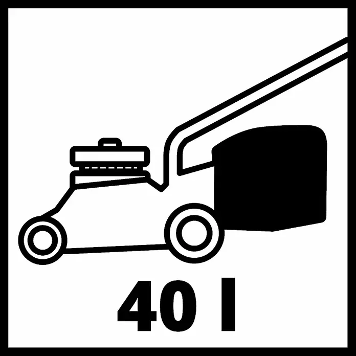 Einhell Power X-Change 18V Akku-Rasenmäher GE-CM 36/36 LI - 18 V, 2 Akkus, 4 Ah, Schnittbreite: 36 cm - Abbildung eines Rasenmähers mit 40-Liter-Fangkorb für effizientes Rasenmähen.