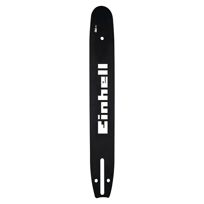 Einhell Ersatz-Schwert - Passend für: Akku-Kettensägen GC-LC 18 Li, GE-LC 18 Li, GAK-E 20 Li, AKS 18/25 Li, Länge: 25 cm - Schwarze Einhell-Kettenschiene mit auffälligem, vertikal angeordnetem, weißen Einhell-Logo, ideal für Elektrosägen für präzise Schnitte.