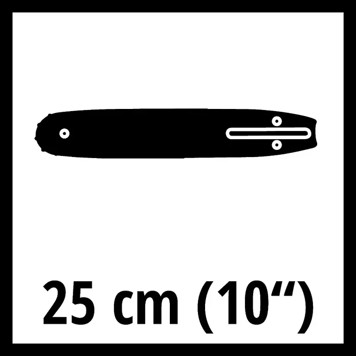 Einhell Ersatz-Schwert - Passend für: Akku-Kettensägen GC-LC 18 Li, GE-LC 18 Li, GAK-E 20 Li, AKS 18/25 Li, Länge: 25 cm - Bild einer 25 cm (10 Zoll) Kettensaege.
