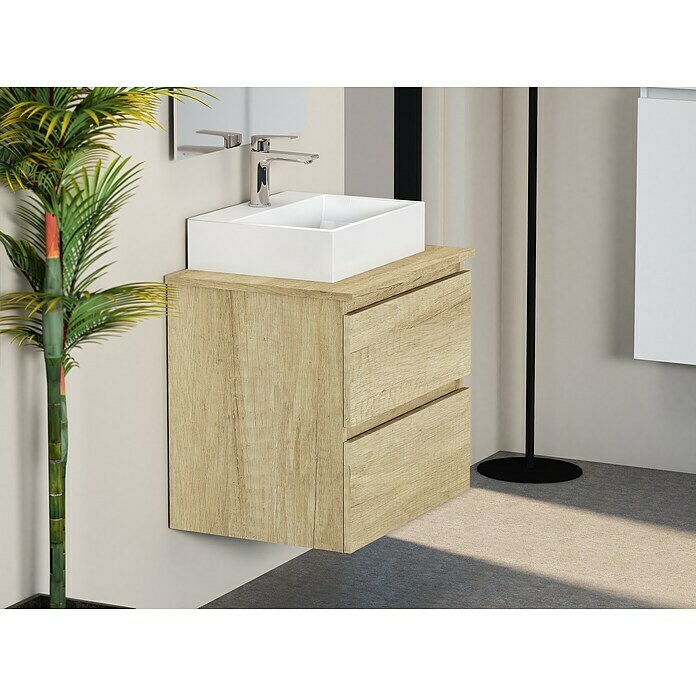 Mueble de lavabo Fons (46 x 60 x 56 cm, Nature, Mate)
