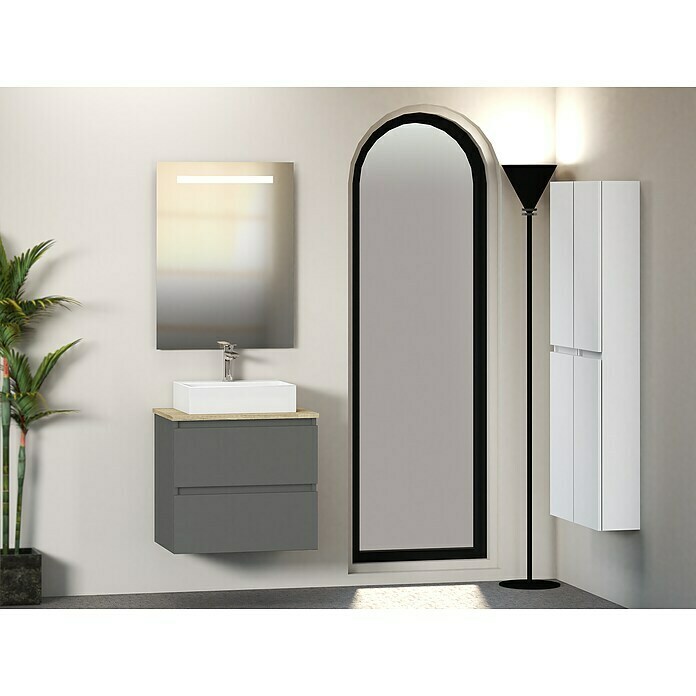 Mueble de lavabo Fons (46 x 60 x 56 cm, Antracita, Mate)
