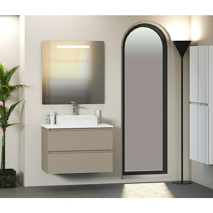 Mueble de lavabo Fons (46 x 80 x 56 cm, Fango, Mate)