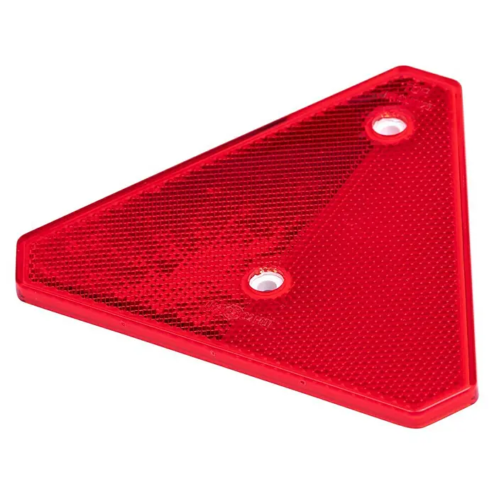 Stema Dreieck-Rückstrahler - 160 x 160 mm - Roter dreieckiger Rückstrahler mit zwei Befestigungslöchern für erhöhte Sichtbarkeit und Sicherheit im Straßenverkehr.