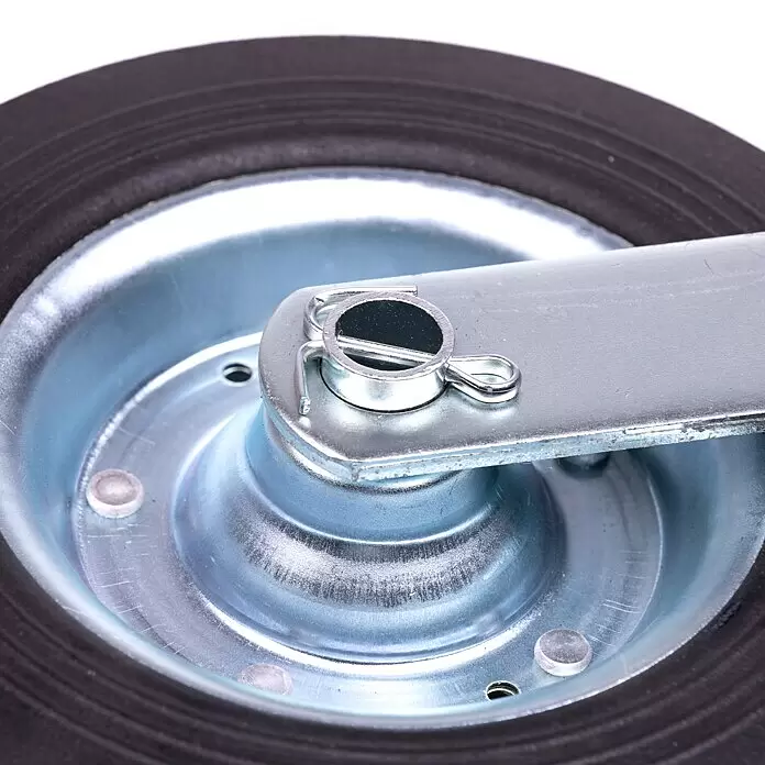 Stema Stützrad - Geeignet für: PKW-Anhänger, Belastbarkeit: 150 kg - Radnabe einer Lenkrolle aus verzinktem Metall mit Gummireifen und Splint.