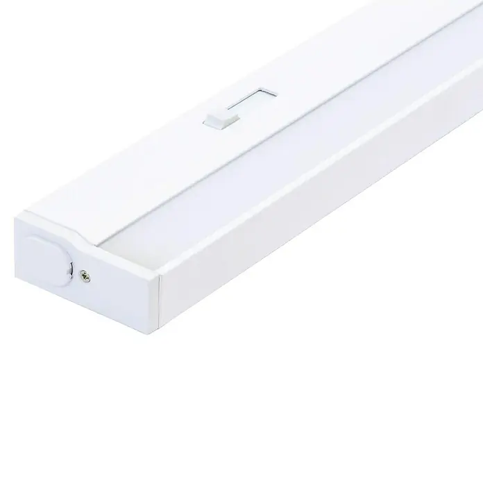 Müller-Licht LED-Unterbauleuchte Conero - L x B x H: 90,9 x 5,3 x 2,9 cm, Lichtfarbe: Neutralweiß, 15 W, Weiß - Nahaufnahme einer weißen LED-Unterbauleuchte. Sie zeigt ein schlankes Design und eine helle Beleuchtung, ideal für Küchen und Arbeitsbereiche.