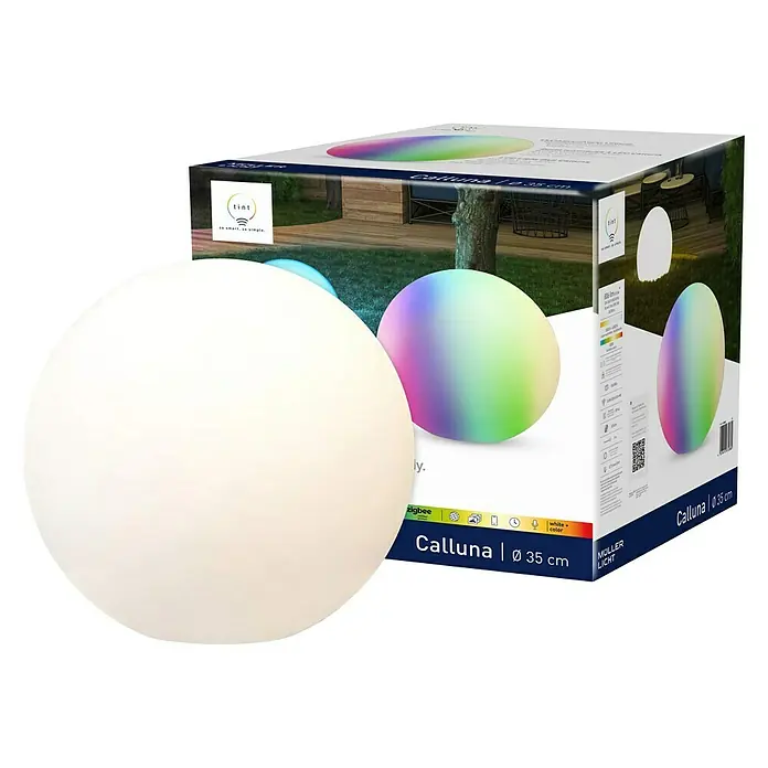 Müller-Licht Tint LED-Kugel Calluna - E27, 9,6 W, 806 lm - Das Calluna LED-Kugel-Set mit 35 cm Durchmesser bietet stimmungsvolle Beleuchtung für den Außenbereich. Perfekt für Garten und Terrasse.