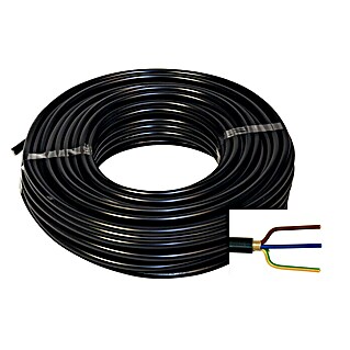 Podzemni kabel (Broj parica: 3, 2,5 mm², Duljina: 50 m, Crne boje)