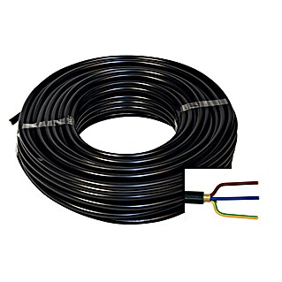 EBROM Starkstrom Erdkabel NYY-J 3x2,5 Mm² – 15 Meter, Schwarz, Für Erde & Außenbereich