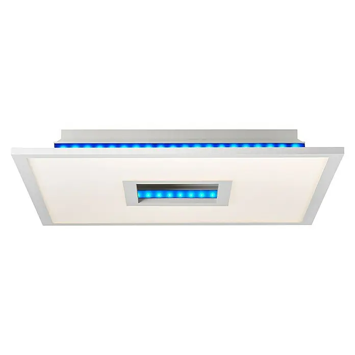 LED-Deckenleuchte Ellia - 24 W, L x B x H: 45 x 45 x 5 cm, Weiß, RGB - Deckenleuchte mit quadratischem Design und blauer LED-Beleuchtung für moderne Innenräume. Die Leuchte sorgt für eine angenehme Atmosphäre.