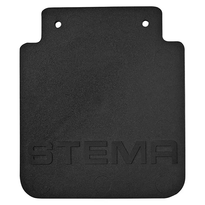 Stema Spritzlappen-Set - 2 Stk., Gummi - Schwarze Stema Schmutzfänger mit dem Schriftzug „Stema“ für Anhänger und Transporter.