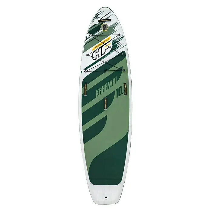 Bestway Hydro Force Paddle surf Kahawai - L x An x Al: 3,1 m x 86 cm x 15 cm, Carga útil: 140 kg, Hinchable - Imagen de un paddleboard Hydro Force Kahawai verde y blanco, ideal para deportes acuáticos.