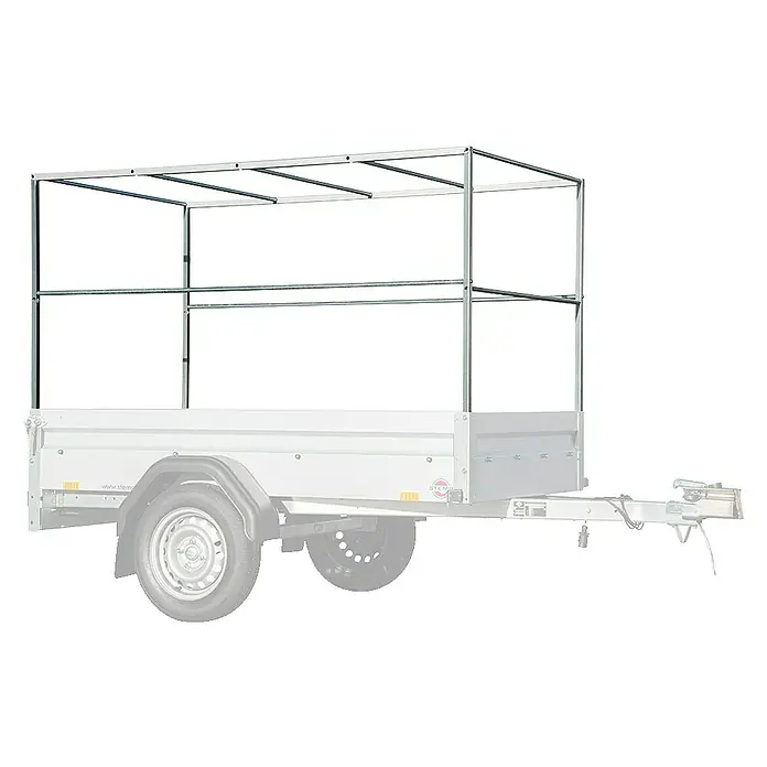 Stema Hochplanen-Set - Höhe: 80 cm, Passend für: BAUHAUS Aktions-Anhänger BH 7.5-20-12.1B, Aluminium, Verzinkt - Abbildung eines Pkw-Anhängers mit Aufbau, ideal für den Transport von sperrigen Gütern. Der Anhänger ist robust und zuverlässig.
