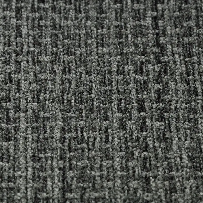 Rasch Kimono Vliestapete Muster - Grün, Uni, 10,05 x 0,53 m - Detailaufnahme eines grauen Textilstoffs, der eine feine, strukturierte Oberfläche zeigt und sich ideal für Möbelbezüge eignet.