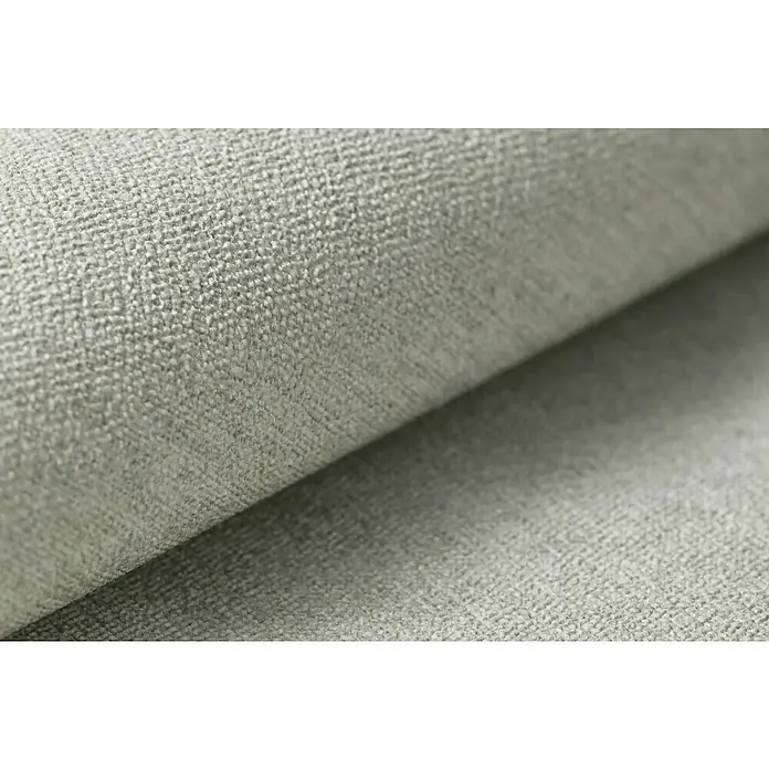 Rasch Kimono Vliestapete - Hellgrün, Uni, 10,05 x 0,53 m - Nahaufnahme eines hellgrauen Stoffes mit feiner Textur, ideal für Polstermöbel oder Vorhänge. Das Material wirkt robust und edel.