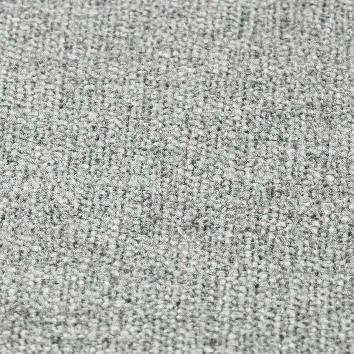 Rasch Kimono Vliestapete - Grau, Uni, 10,05 x 0,53 m - Nahaufnahme eines grauen Stoffes mit einer feinen, unregelmäßigen Textur, ideal für Polster oder Heimtextilien.