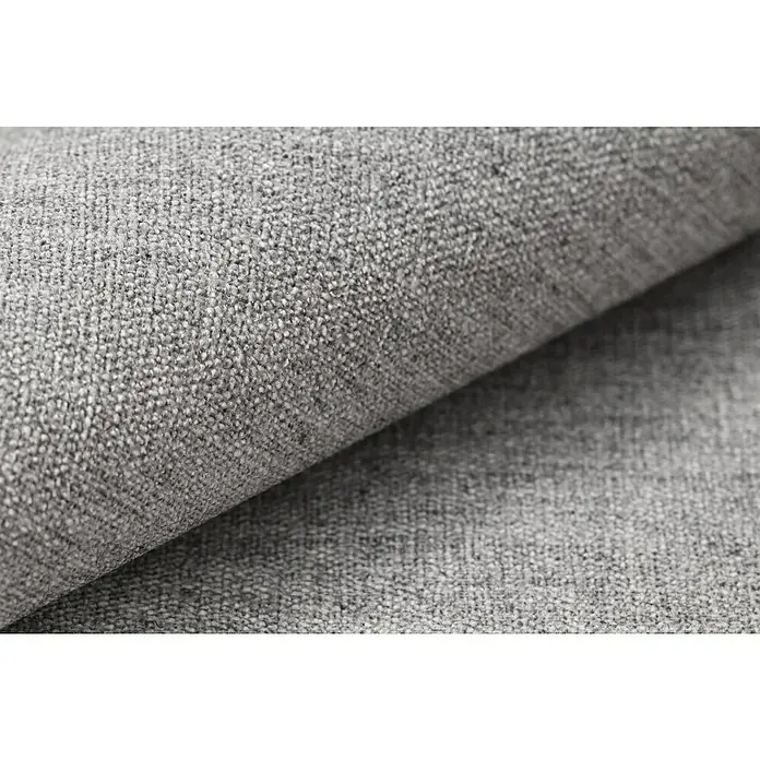 Rasch Kimono Vliestapete - Grau, Uni, 10,05 x 0,53 m - Detailaufnahme eines grauen Möbelstoffes, der eine feine, unregelmäßige Textur aufweist und sich ideal für Polsterarbeiten eignet.