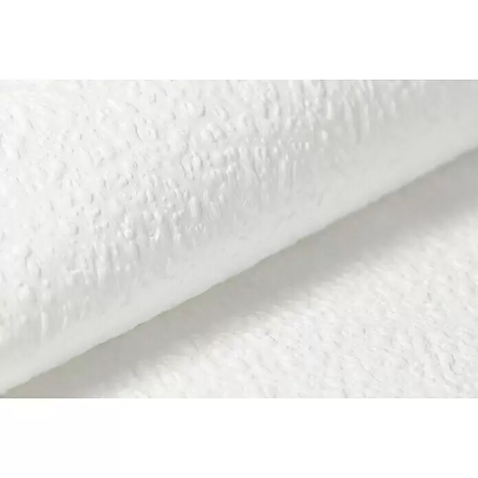 Rasch Vliestapete Feel Good - Weiß, Uni, 10,05 x 0,53 m, Grobe Struktur - Detailaufnahme