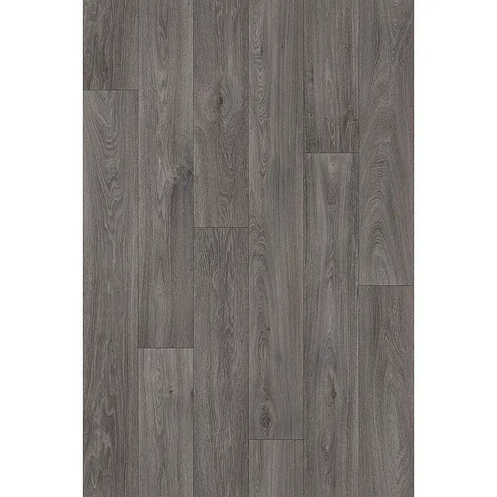 Beauflor PVC-Boden Meterware Feelings - 300 cm, Havanna Oak, Taupe - Bild einer grauen Laminatbodenoberfläche, die ein realistisches Holzmuster und eine robuste Textur für den Innenbereich zeigt.