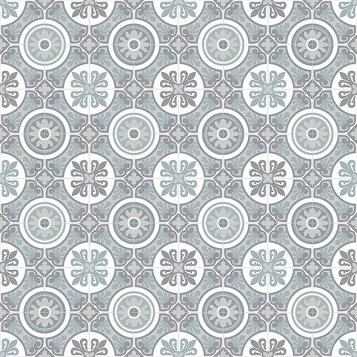 Beauflor PVC-Boden Meterware Feelings - Sonstige, Breite: 300 cm, Blau - Dekoratives Fliesenmuster in Grau- und Blautönen. Das vielseitige Muster eignet sich ideal für Küchen, Bäder oder als dekoratives Element im Wohnbereich.