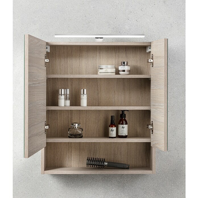 Camargue Polar Spiegelschrank (B x H: 60 x 69 cm, Mit Beleuchtung, Spanplatte)