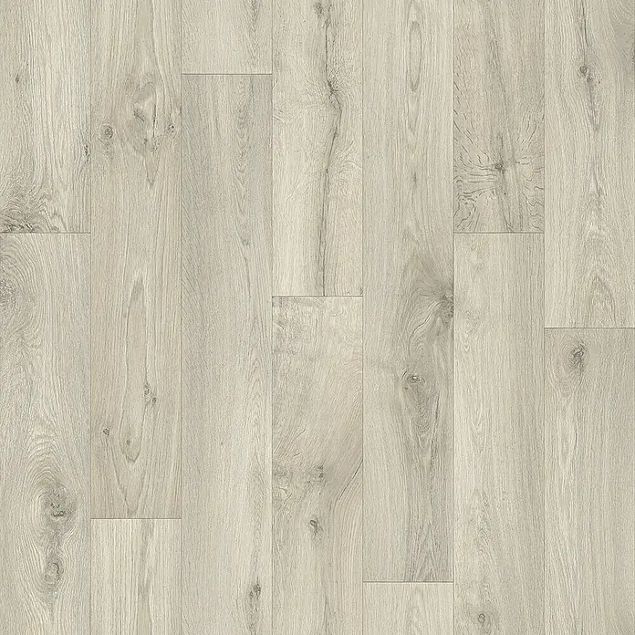 Beauflor PVC-Boden Meterware Novo - Holzoptik, Breite: 400 cm, Beige - Hellgrauer Holzboden mit natürlicher Maserung, ideal für ein modernes und stilvolles Interieur.