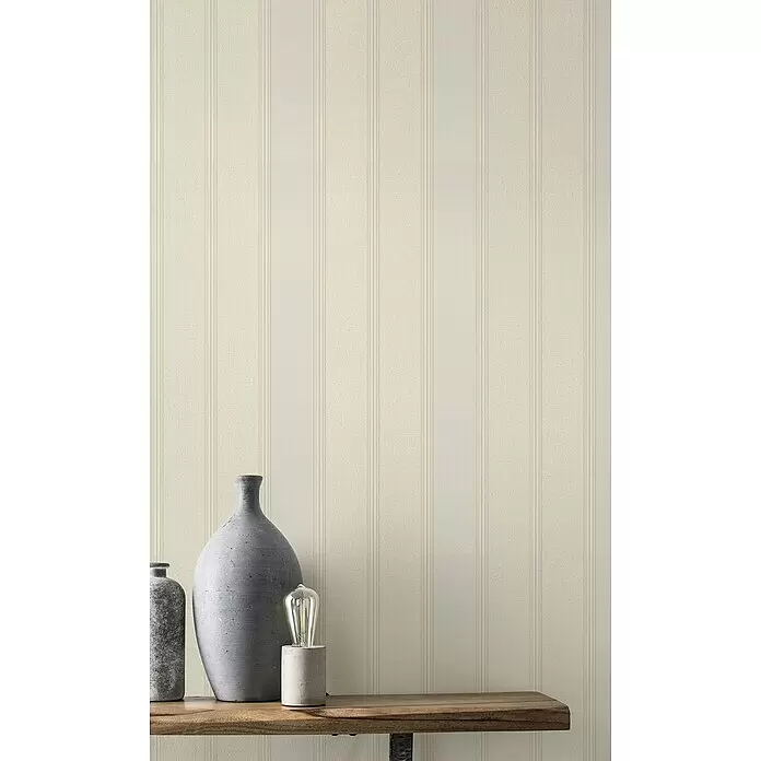 Rasch Saphira Vliestapete Streifen - Hellbeige, Streifen, 10,05 x 0,53 m - Stimmungsaufnahme