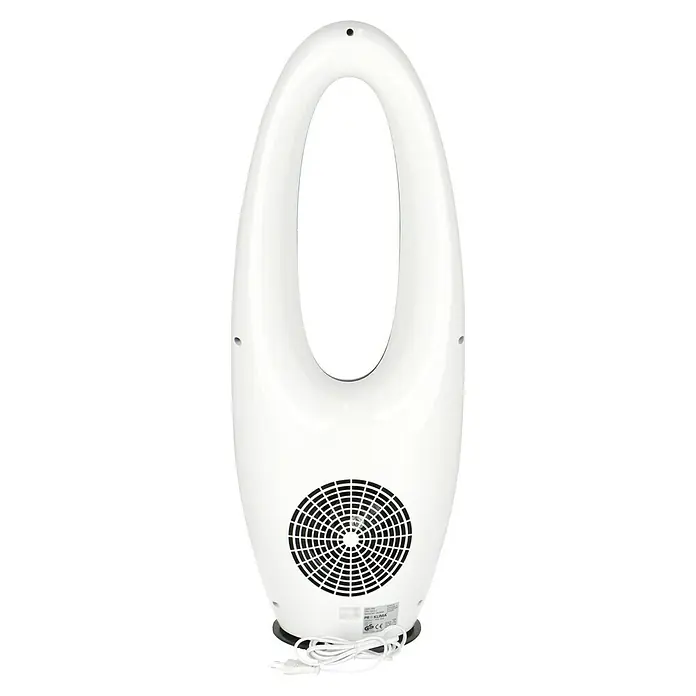 Voltomat Ventilador de torre Design - Blanco, 80 cm, 65 W - Un elegante ventilador de torre Pro Klima blanco con diseño ovalado y gestión de cables.
