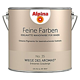 Alpina Wandfarbe Feine Farben (2,5 l, Wiege des Aromas, No. 35 - Erlesenes Graubeige, Matt, Konservierungsmittelfrei)