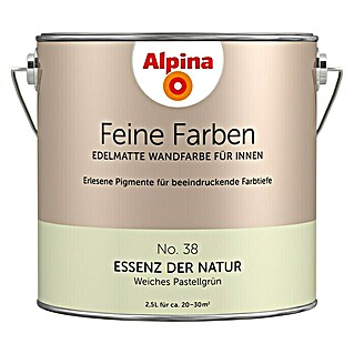 Alpina Wandfarbe Feine Farben (2,5 l, Essenz der Natur, No. 38 - Weiches Pastellgrün, Matt, Konservierungsmittelfrei)