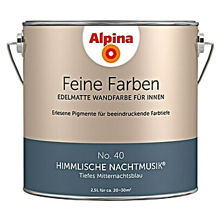 Alpina Wandfarbe Feine Farben (2,5 l, Himmlische Nachtmusik, No. 40 - Tiefes Mitternachtsblau, Matt, Konservierungsmittelfrei)