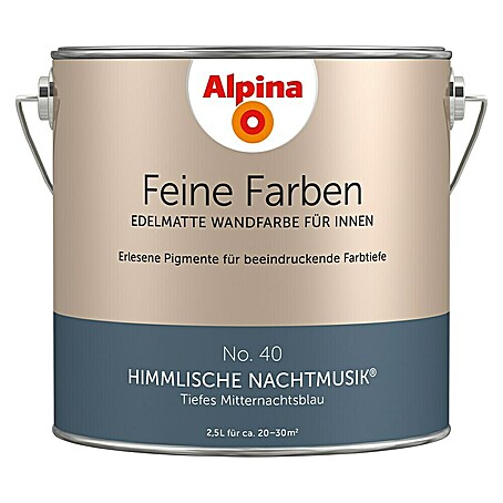 Alpina Wandfarbe Feine Farben (Himmlische Nachtmusik, Matt, 2,5 l, Konservierungsmittelfrei)