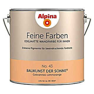 Alpina Wandfarbe Feine Farben (2,5 l, Baukunst der Sonne, No. 43 - Gebranntes Lehmorange, Matt)