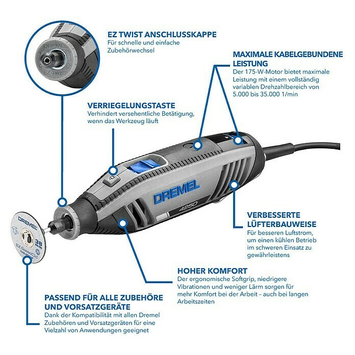 Dremel Multifunktionswerkzeug 4250175 W, Zubehör: 35 -tlg. Sketch