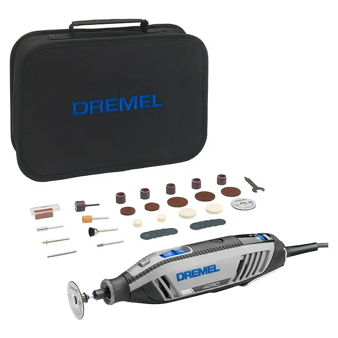 Dremel Multifunktionswerkzeug 4250-35 - 175 W, 5.000 U/min - 35.000 U/min - Dremel 4250 Rotationswerkzeug-Set mit Zubehör und Aufbewahrungstasche für Heimwerker und Bastler.